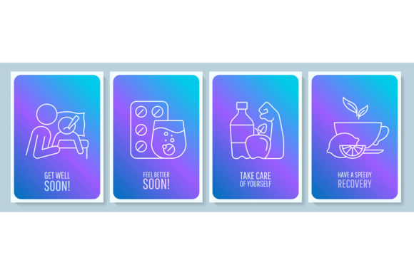 Explore the Versatile Recovery Blue Gradient Postcard Set