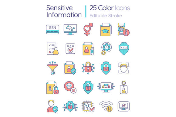 Exploring the Versatility of Sensitive Information RGB Color Icons for Data Protection