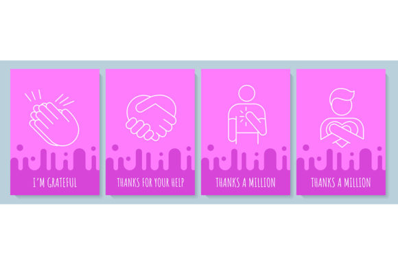 Express Gratitude with the Thank You Postcard Set with Icons