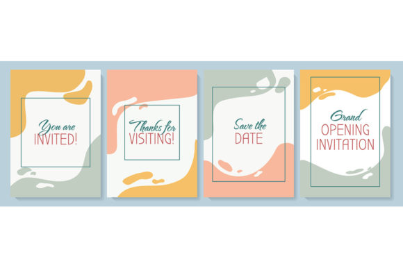 Invitations Greeting Card with Icons