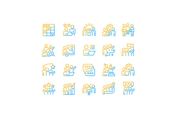 Teamwork Gradient Icons: A Modern Design Asset