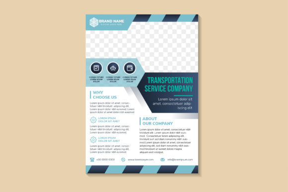 Transform Your Transportation Service Company with a Professional Brochure Flyer Design Vector Template