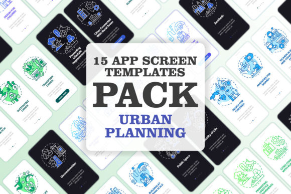 Urban Planning Mobile App Screen Bundle